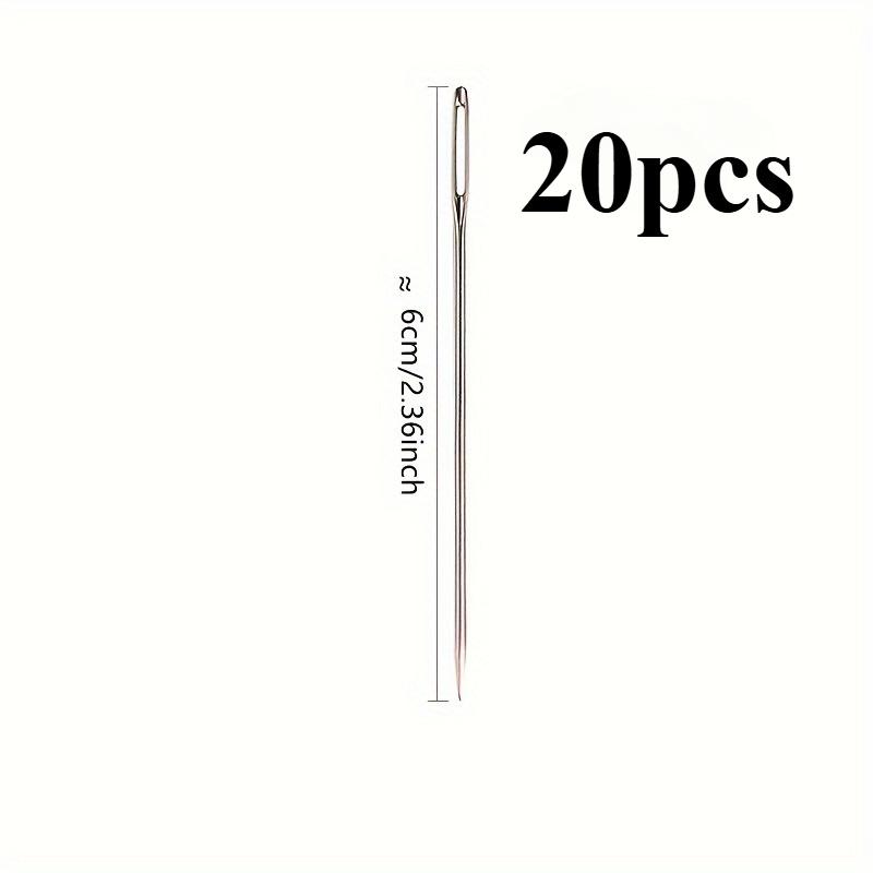 TEMU 20pcs Needle Hand Sewing Needle Stitch Needle Large Hole Leather Sewing Ribbon Embroidery Needle Thick Sweater Wool Needle Knitted Thread Thick Needle