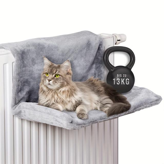 TEMU Soft L-shaped Cat Hammock For Pets, Ideal For Hanging On Balcony Window Sills, Providing A Cozy Sleeping Spot For Cats.