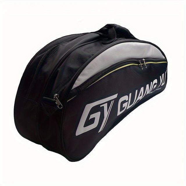 TEMU Large Capacity Sports Luggage Thickened Shoulder Strap - Durable Nylon Tennis Badminton Backpack, Suitable For Travel, Gym Training (red/black)