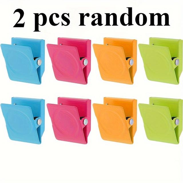TEMU Heavy-duty Magnetic Clips, Stainless Steel Rust-resistant , Space-saving , For Office Garage And Fridge Organization, 2pcs, Design Durable Construction, Magnetic Clips For Fridge Refrigerator