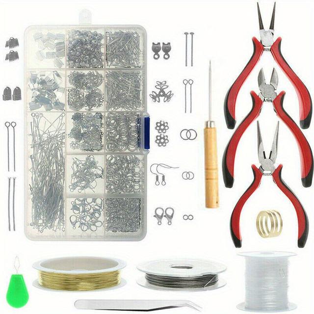 TEMU Jewellery Making Kit Wire Findings Pliers Set Tool Necklace Repair