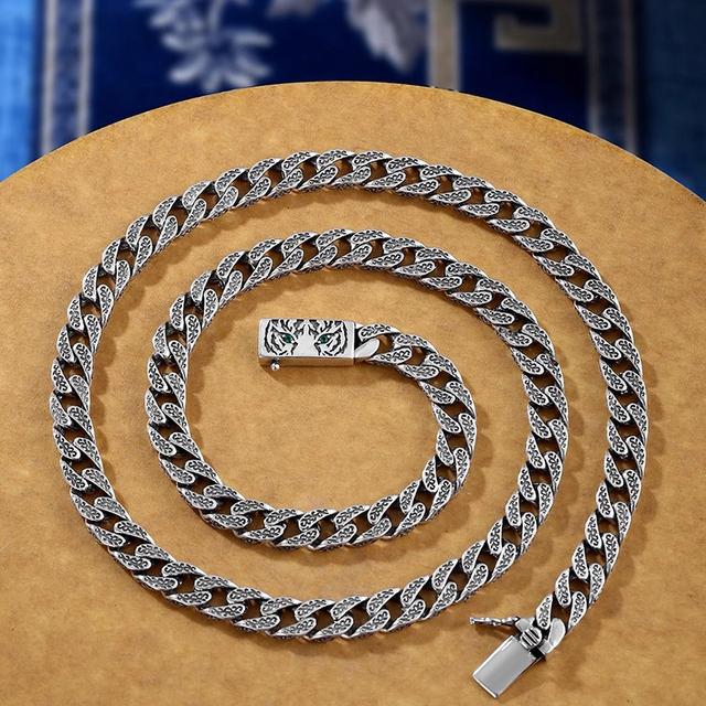TEMU Collar de Rayas de Tigre para Hombre, Moderno y Elegante, Cadena de Suéter Gruesa Hip-Hop