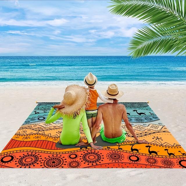 TEMU 1pc Quick-drying Anti-sand And Sun Protection Beach Towel | Lightweight And Comfortable, Essential For Surfing, Swimming, And Yoga, Van Gogh Pattern, Polyester Fiber, Hand Wash Only