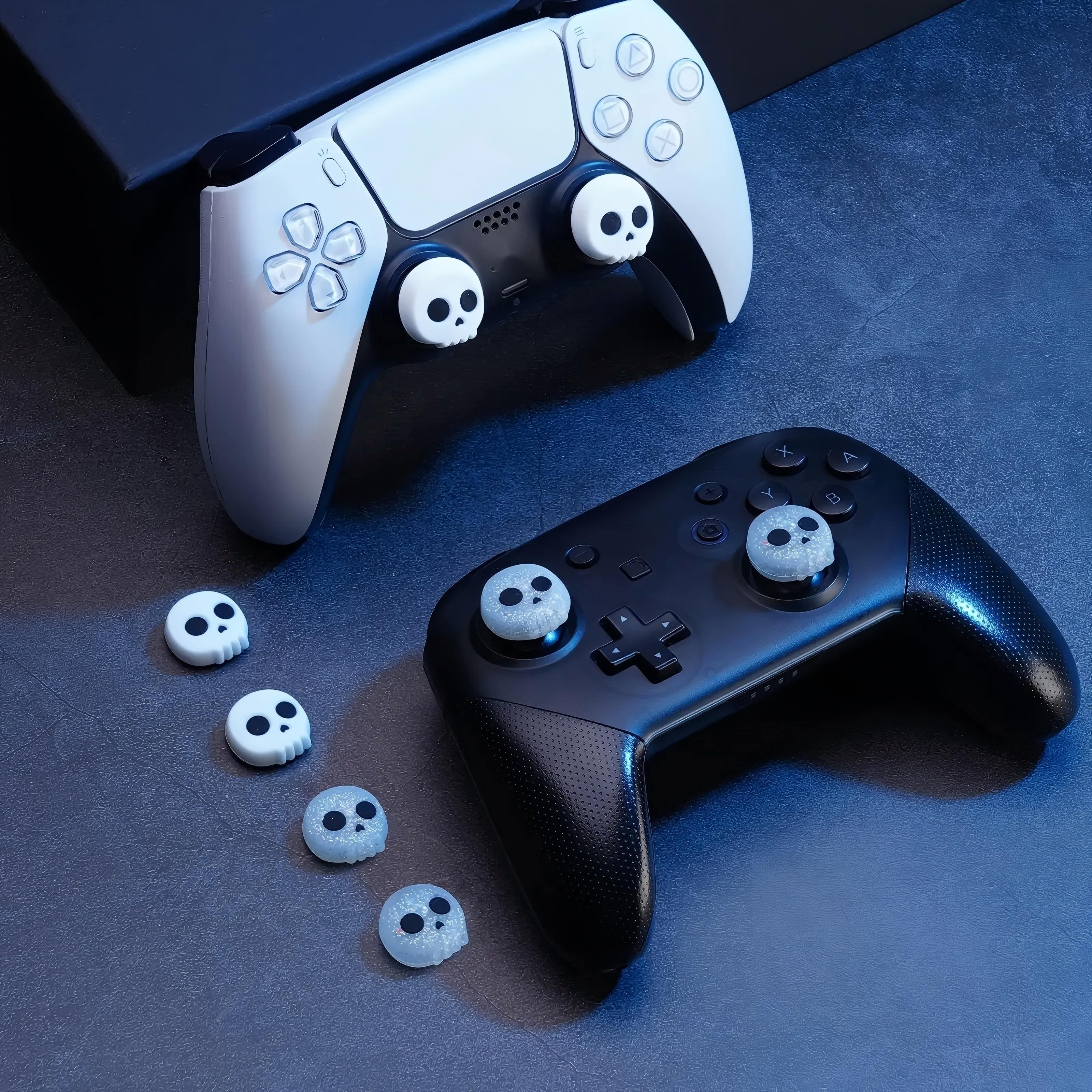 TEMU Tapas de agarre para palanca de mando para PS5, PS4, X/S y NS Pro 1-2, fundas para palanca de mando con calavera para un control y agarre de juego mejorados, regalo ideal para jugadores