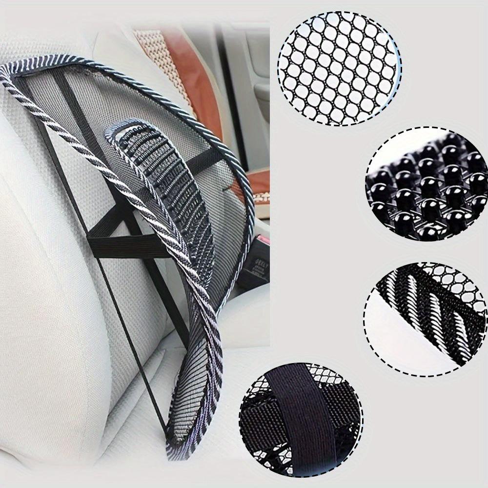 TEMU 1pc Car Lumbar Support Cushion, Reduces Back Pressure, Breathable Lumbar Support, Summer Breathable Backrest Cushion, Four-season Car And Home Massage Lumbar Support Cushion