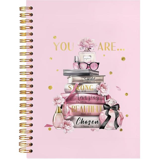 TEMU 1pc Inspirational Pink Hardcover Spiral Notebook - A5 Size With 50 Lined Pages - Journaling, Note Taking, And Gifts For Women - Preppy And