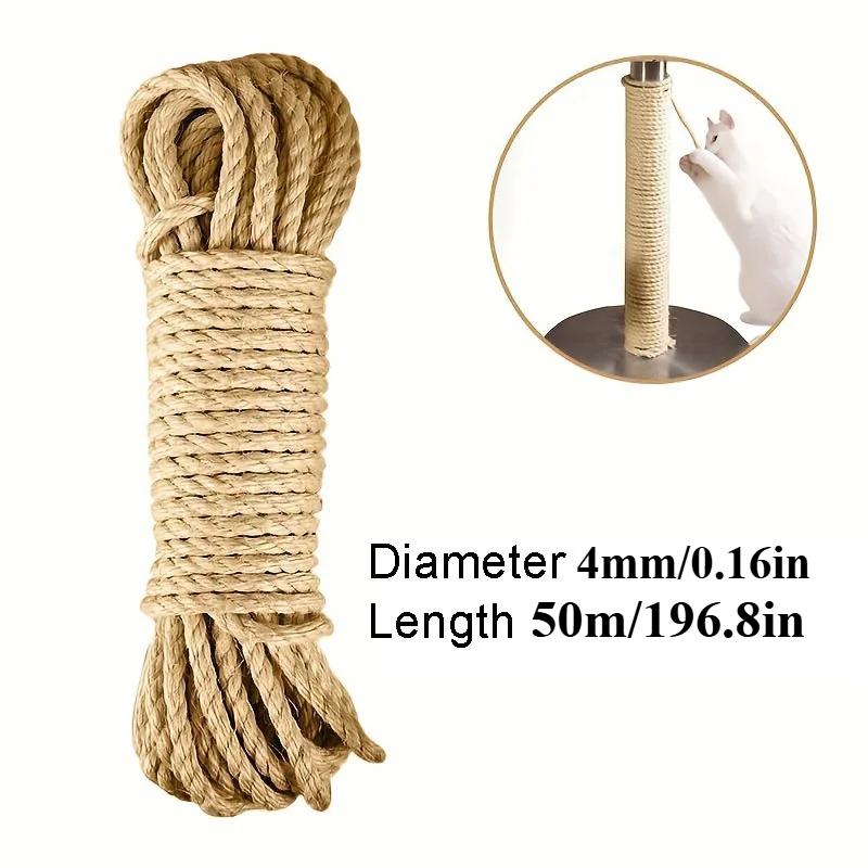 TEMU 20/50m Rope Cat Scratching Post Toy For Protecting Furniture And Claws