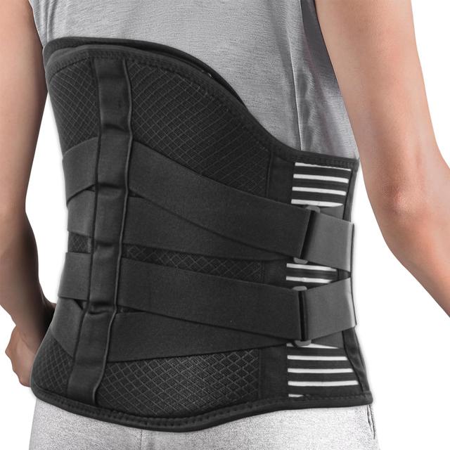 TEMU 1pc Adjustable Breathable Lower Back Brace Support For - Workout & Daily Use Lumbar Belt With Removable Big Support Pad, 360° Posture Correction, Black