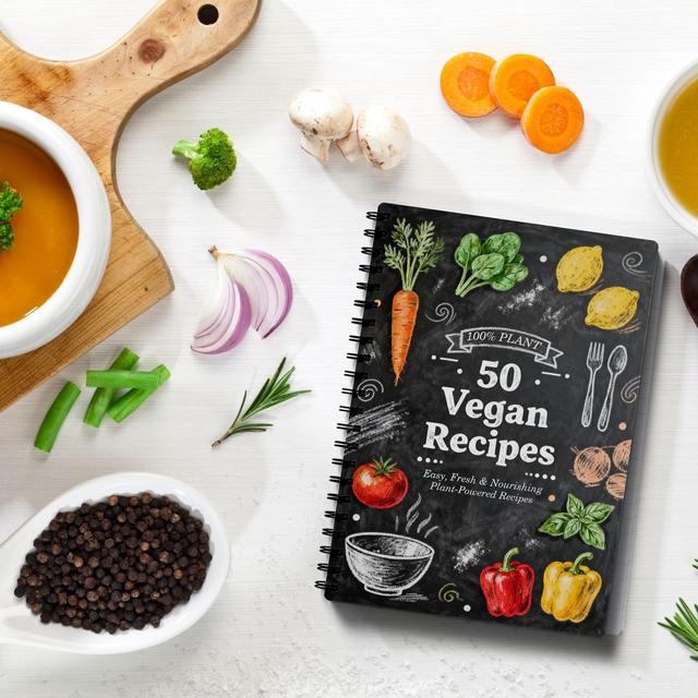 TEMU Vegan Recipe Book: 50 -based Meal Plans With Spiral Binding - -by-step Vegan Cookbook Suitable For , Weight Loss, For Beginners, Busy Families & Wellness