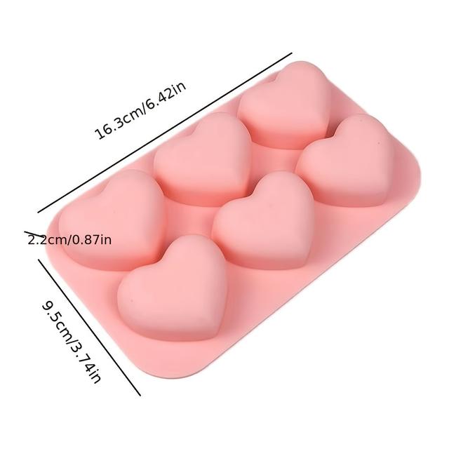 TEMU Set Of 6 Silicone Molds For Valentine's Day Heart Candles, Perfect For , Romantic Resin Gifts, And Gypsum Crafts