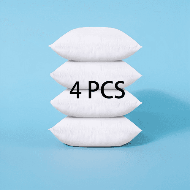 TEMU 4 Pack Square Pillow Inserts, Ultra Soft Ployestery Fiber Filling & Non- Cover, For Sofa Couch Bed, Christmas Decorations, Winter Home Cozy Essentials, Great Value!