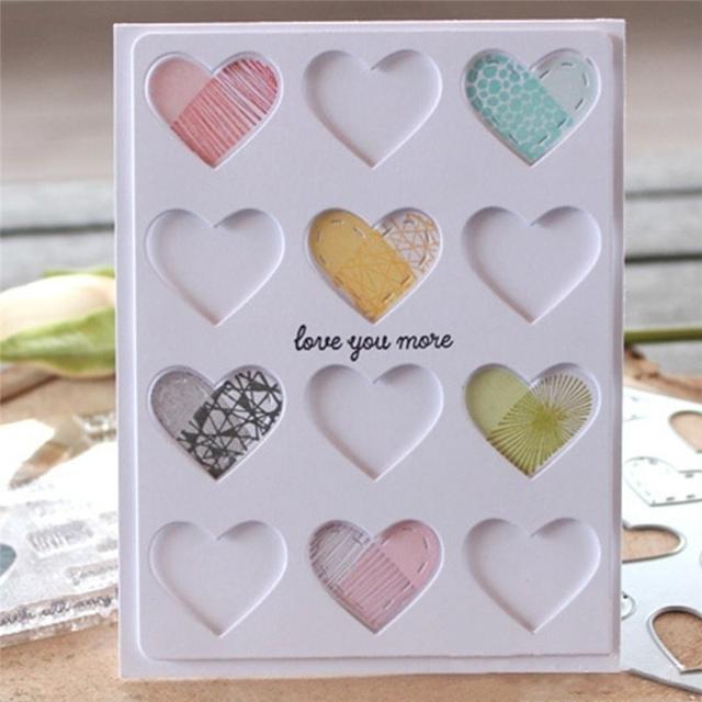 TEMU Love Background Metal Cutting Dies New For Craft Dies Scrapbooking Album Embossing Die Cut Heartshaped Hollow Cover