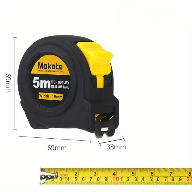 TEMU 3 pies/5 pies/7,5 pies/10 pies, medidor métrico e imperial, retráctil, medidor de acero y resistente al , herramientas de medición para el hogar/