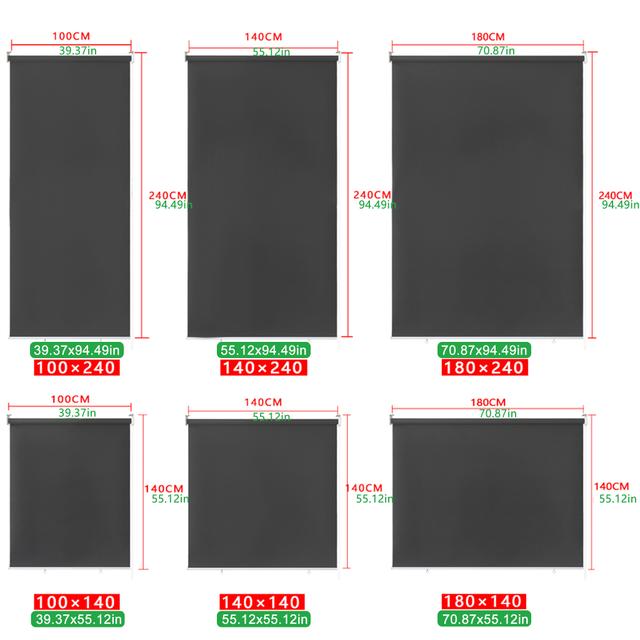 TEMU Premium Outdoor Vertical Awning Roller Shades Uv Resistant, Weatherproof Roller Blind For , Windows, And Privacy Screens, 140cm In