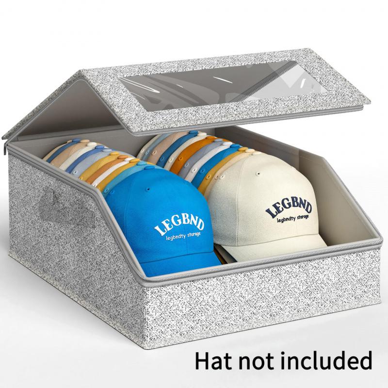 TEMU 1개 대용량 야구 모자 보관함, 공간 절약형 디자인, 간편한 외부 꺼내어 쓰기 및 정리. 옷장, 침실, 현관, 스포츠 용품점 또는 소매점 진열에 적합