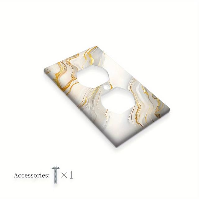 TEMU 1pc 1gang/2gang Decorative Outlet Covers For Electrical Switch Plates, Stylish Wall Plates For Bedrooms, Kitchens, Offices, And Homes