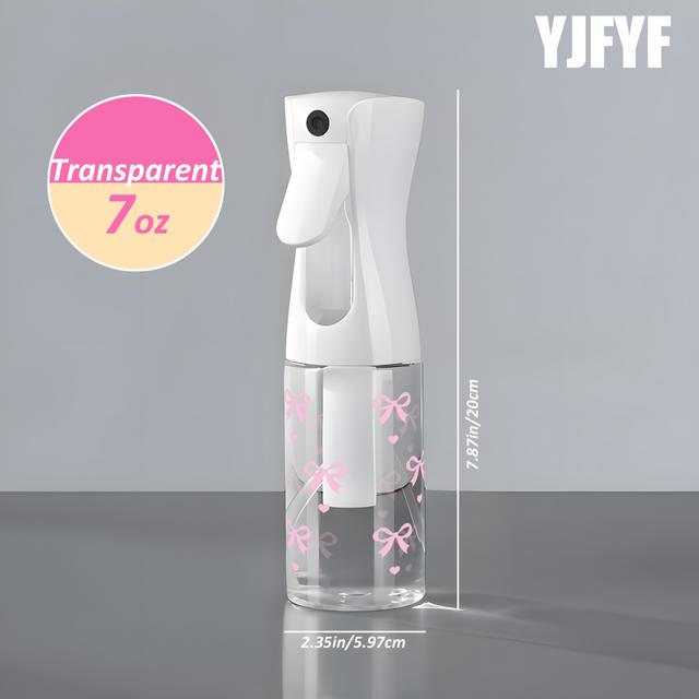 TEMU 1pc, Cute Bow Print Spray Bottle, High-pressure Continuous Spray Bottle, Refillable Bottle, Reusable Water Dispenser, Suitable For Home, Salon, Travel - Compatible With Essential Oils, Water,