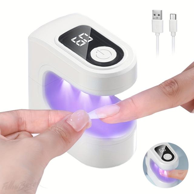 TEMU Portable Mini Nail Lamp With Digital Display And Usb Charging, Gel Light, Suitable For Home And Salon Use With Hardening Gel Nails