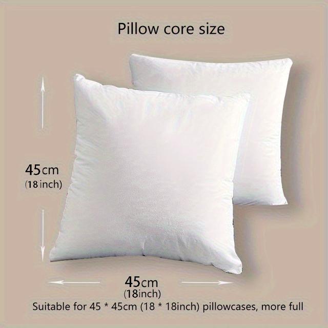 TEMU 2 Soft And Fluffy Square Pillow Inserts With Zip Closure - 45x45/ 50x50cm, 100% Polyester Filling, Hand Wash Only, Decorative Cushions, Suitable For Beds, Sofas, Home Decoration -