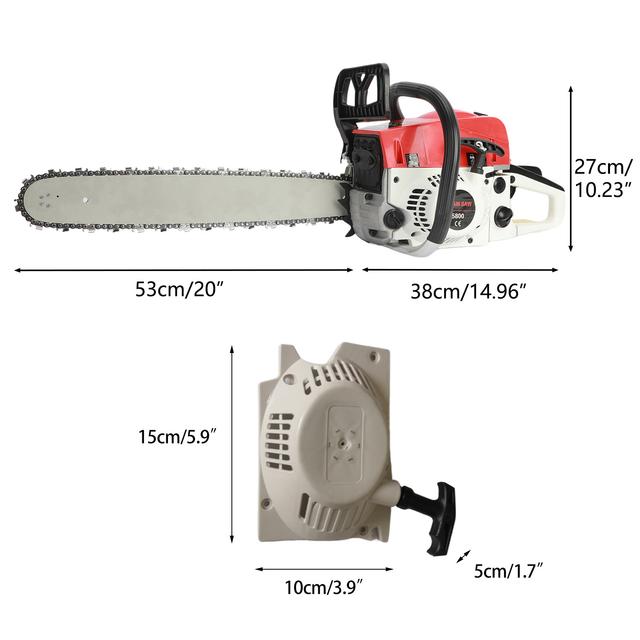 TEMU 58cc 2-stroke Power Chain Saw Oil Chainsaw, Cordless Chainsaw For And Felling Trees, Non-slip Shock Absorption, Smooth Quick Cutting, Suitable For Forest