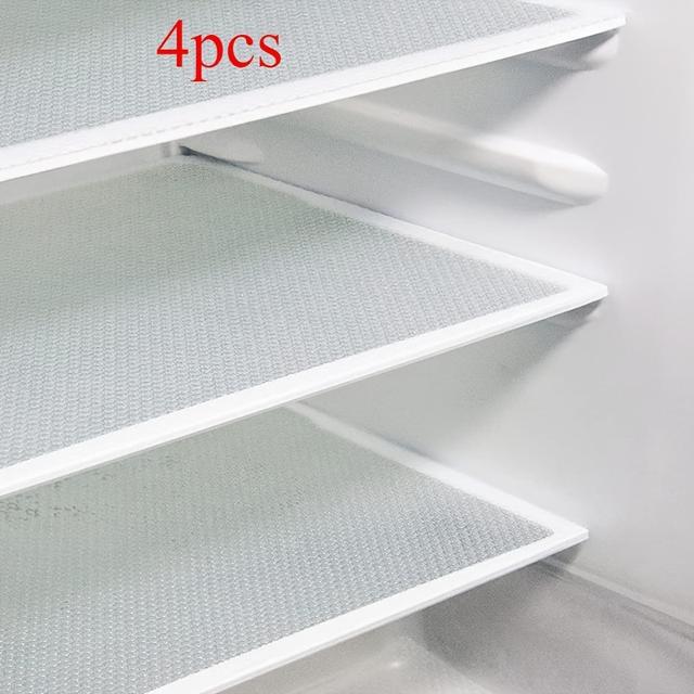 TEMU High-quality Refrigerator Liners 4pcs Set - Customizable Cabinet And Table Mats, Washable, Waterproof, Oil-resistant, Create A Neat Kitchen - Durable, Non-slip,, Shelves, Freezers, And Cabinets