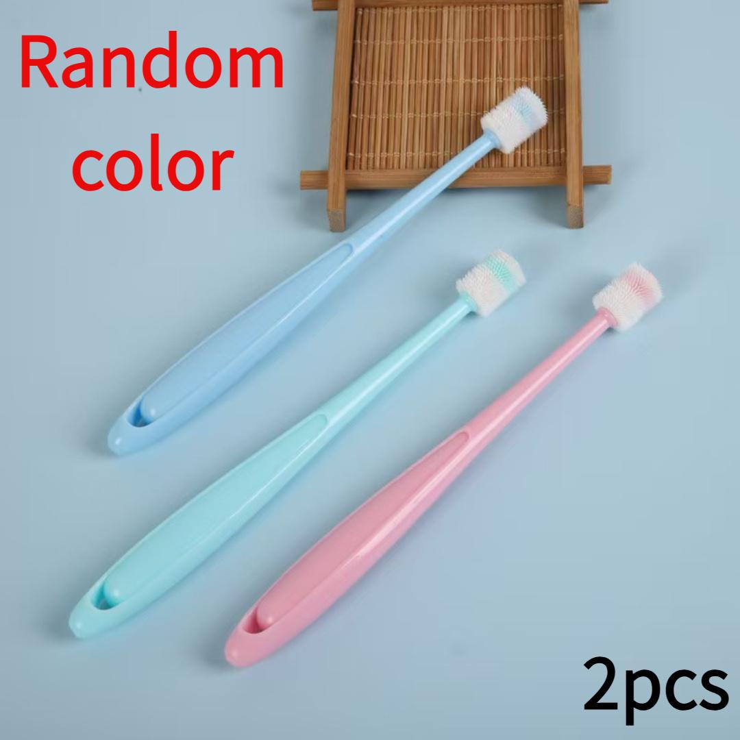 TEMU 2pcs, 360-degree Toothbrushes, Soft Silicone Pet Teeth Cleaning Brushes, Protecting Your Dog's Teeth And Oral Hygiene(random Color)