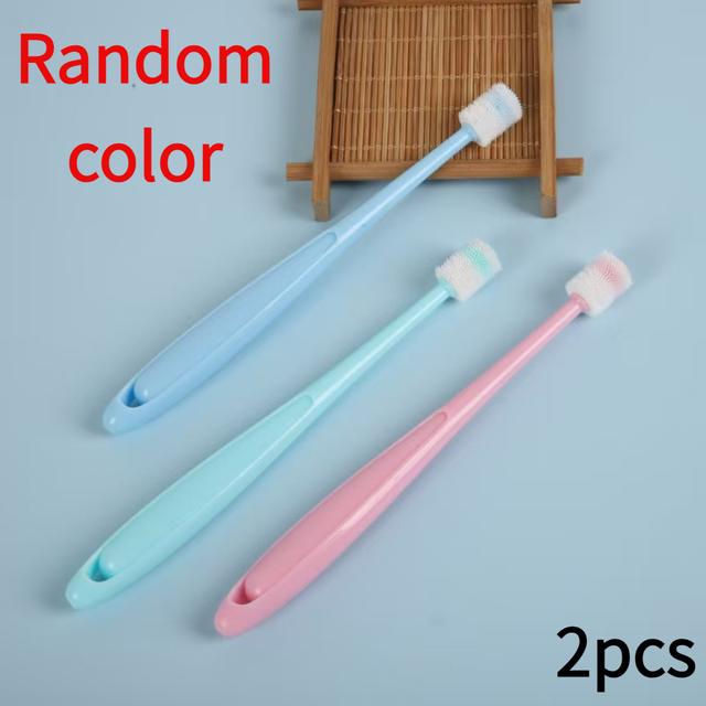 TEMU 2pcs, 360-degree Toothbrushes, Soft Silicone Pet Teeth Cleaning Brushes, Protecting Your Dog's Teeth And Oral Hygiene(random Color)