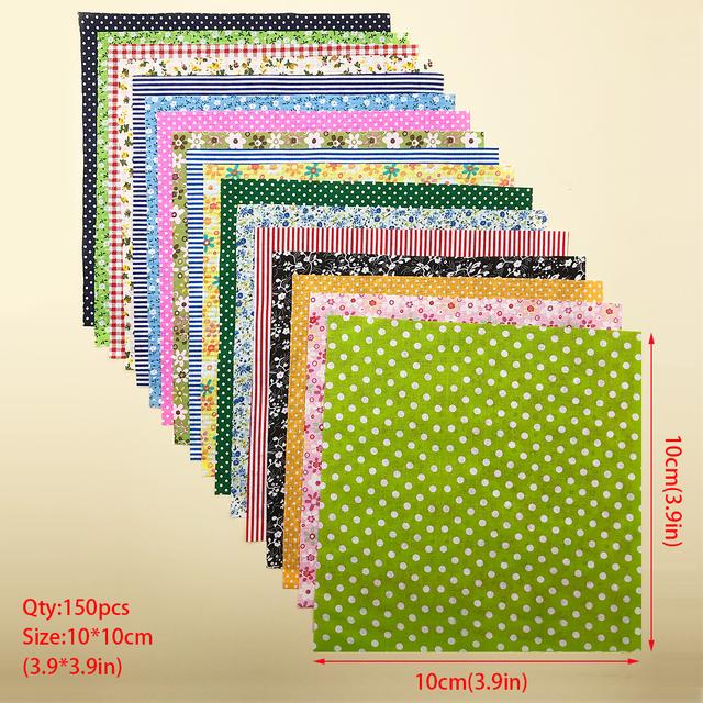 TEMU 150pcs Fabric Diy Bundle Squares, Squares Sheets , Pre-cut Quilt Squares, Sewing Quarters Bundle, Quilting Fabric Bundles