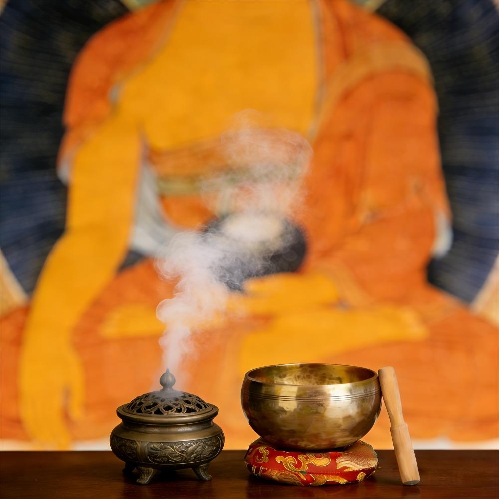 TEMU Meditation Bowl, Handmade Tibetan Meditation Bowl Set, Authentic Yoga Meditation Bowl, For Quiet Practice And Relaxation, Copper Bowl With Hammer And Cushion