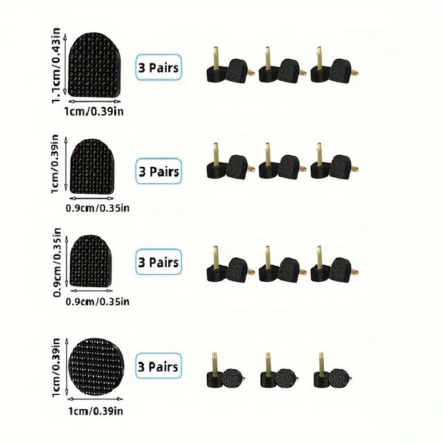 TEMU 12 de puntas de repuesto para tacones de zapatos de mujer, alfileres, espárragos, elevadores, kit de cuidado para tacones de boda, protectores, tapas, accesorios para
