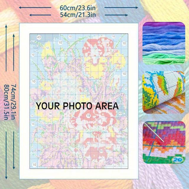 TEMU Kreuzstich-Geschenk mit Fotoanpassung, DIY-Foto-Nähen, Dekoriere dein Foto, handgemacht, Weihnachts, Paar, Freund, Abschluss, Jahrestag-Geschenk