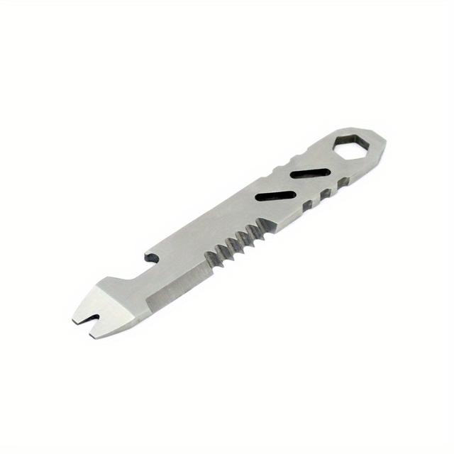 TEMU A Multi-functional Outdoor Scraper - Stainless Steel Scraper - Compact , Screwdriver Lever, Scraper, Keychain For Outdoor, Camping, And Emergency Use