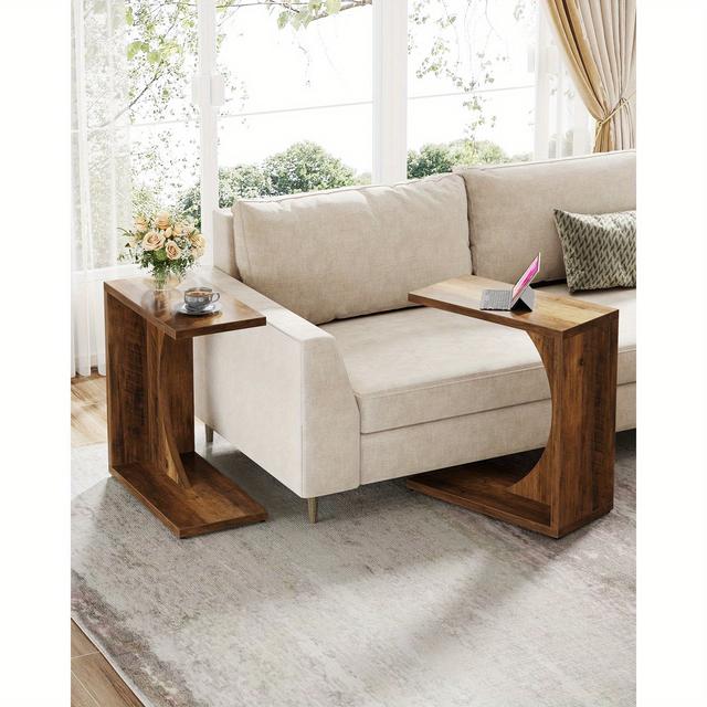 TEMU End Table For Couch, Bedside Table For Sofa, Wooden Nightstand For Living Room Bedroom Laptop Work Desk