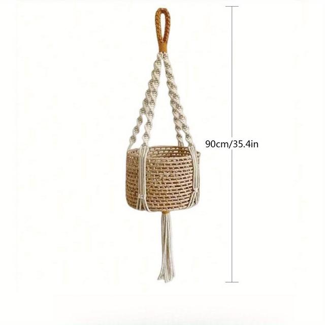 TEMU 1/3 pièces Poche en Bohème, Pot de Fleurs Suspendu pour Jardinage, Pot à Fleurs à Main, , Décoration de Plante Verte d'Intérieur, Adapté à Divers Contenants, Pots et Autres Articles