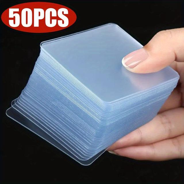 TEMU 50pcs Heavy-duty Nano Double-sided Tape, Transparent Removable Adhesive Strips, For Carpet And Wall Art, Office Supplies, And Fastening Products, Durable Adhesive Material