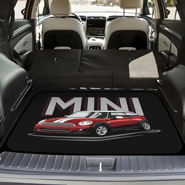 TEMU 1枚 ミニカー トランクマット 洗濯機対応 カーゴライナー 新車保護用 SUV・セダン対応 耐久性抜群 簡単お手入れ への理想的なギフト 大胆なレタリング 自動車アクセサリー