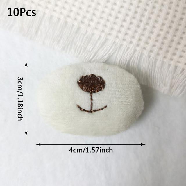 TEMU 10 kusů DIY plíškových řemeslných očí, nosů a úst - měkké textilní doplňky pro loutky, plněné zvířata a řemeslné projekty, řemeslné potřeby | Roztomilý design | Měkká