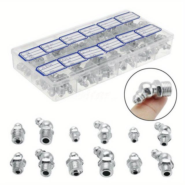 TEMU Assorted Box Of Grease (metric & Imperial) Popular Qty 130 M6 M8 M10 1/8