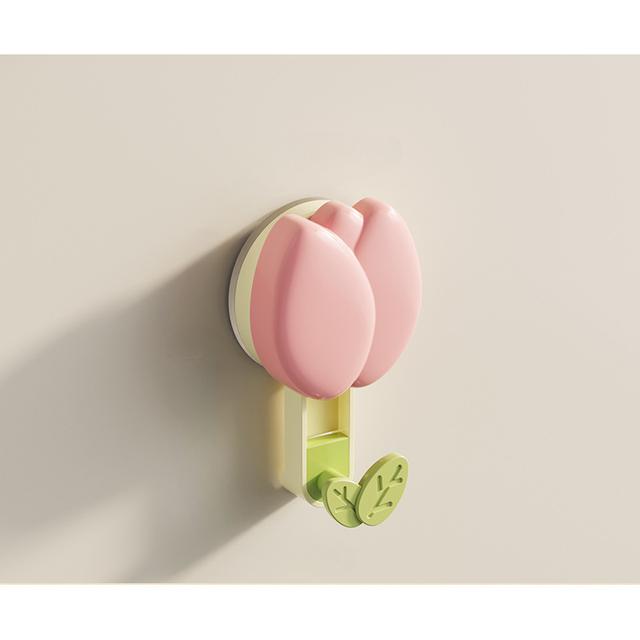 TEMU Tulip Suction Cup Hooks Towel Rack No Drill Adhesive Hook Wall Mounted For Kitchen Bathroom, Vacuum Suction Off Heavy Duty