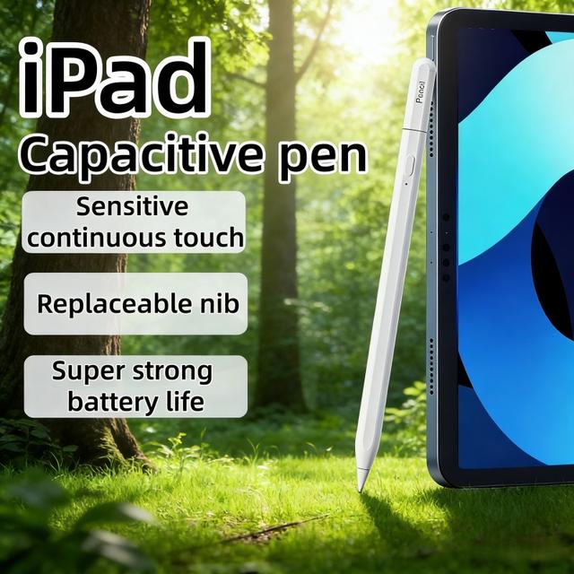 TEMU Usb-c Magnetic Stylus For Ipad, Fast Charge Palm Rejection Tilt Sensitivity, Compatible With After 2018 Ipad Pro/air/mini All Models, White Drawing Pen, Professional Designer Student Office Tool