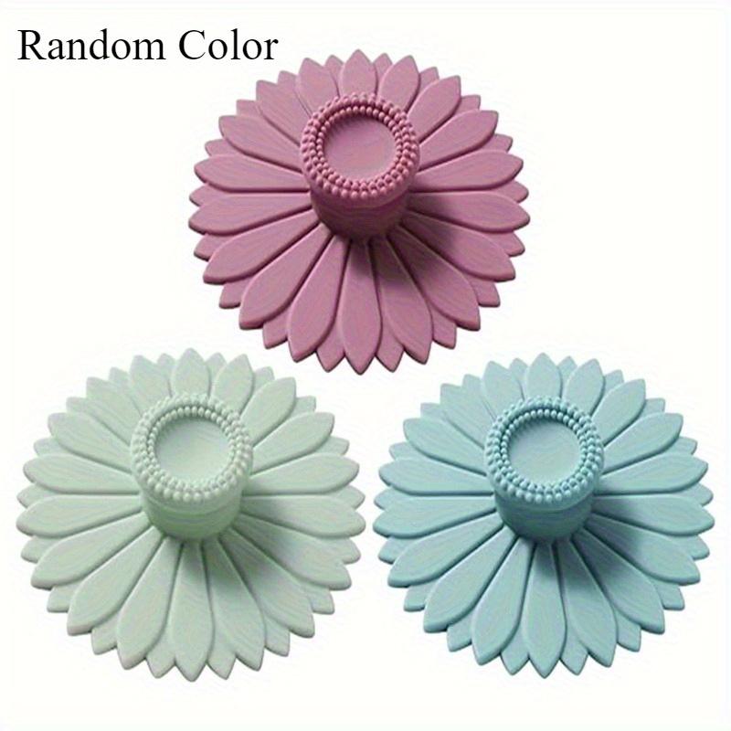 TEMU 3pcs Sunflower Silicone Cup Lid Set - Multifunctional Dustproof And Leakproof Tea And Coffee Cups For Car And Office Use