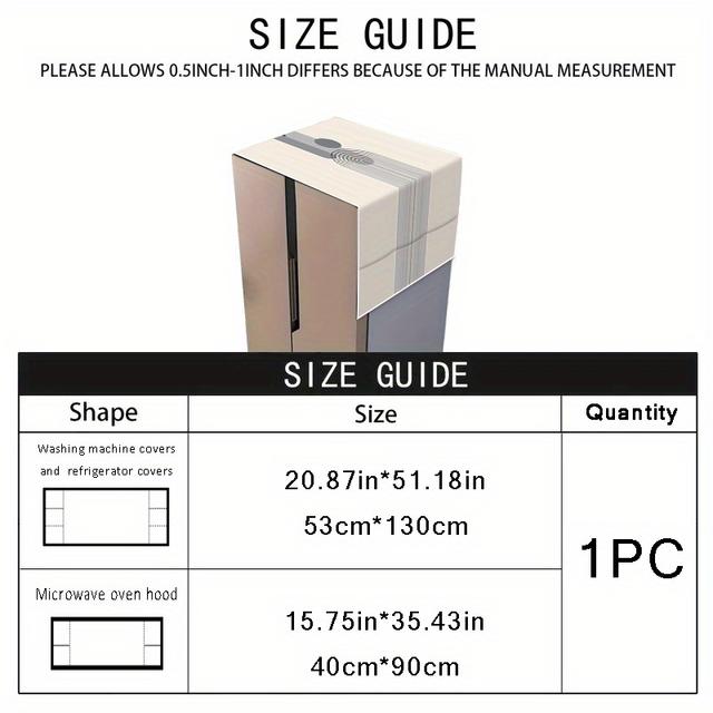TEMU 1 pieza, un cubierta de refrigerador con texturizado simple con bolsillos, cubierta de lavadora, cubierta de microondas, perfecta para la organización de la cocina moderna, y práctica.