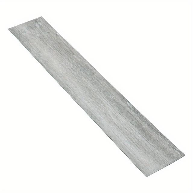 TEMU 36pcs Light Gray Wood Grain Pvc Self-adhesive Floor Tiles, 2mm Thick With Uv Protection & Application