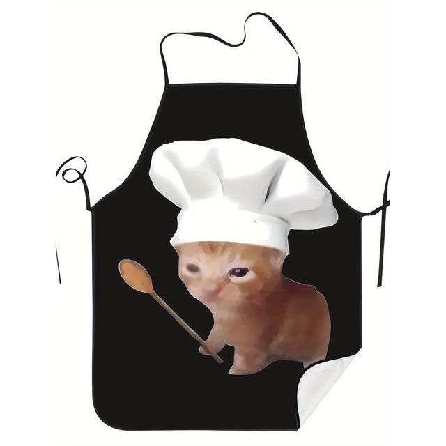 TEMU 1pc Of A Cute And Themed Apron - Featuring An A Whimsical And Comforting Style (design Combining Of An Chef With Cute Elements) - Suitable For Pet-themed Parties