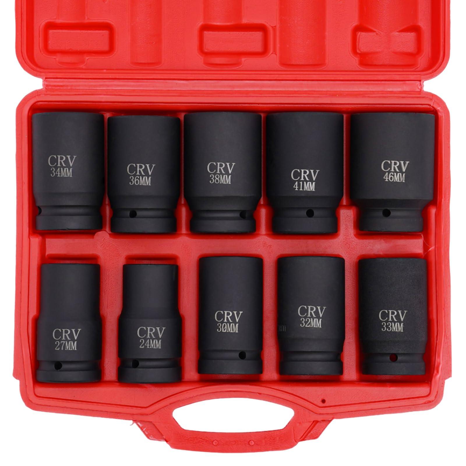 TEMU Jeu de Clé à Chocs et Douilles Robustes - Douilles d'Impact Compatibles pour Camions et Automobiles - Kit Professionnel (Jeu d'Entraînement)