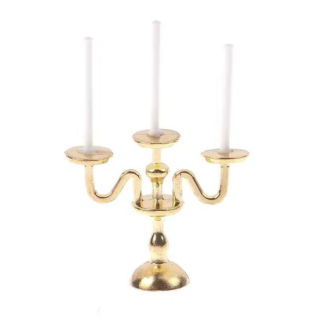 TEMU 1st Miniatyrmöbel Ljushållare, Mini Simulerad Middagsdekoration med Ljus, DIY Prydnadstillbehör, Mikro Kreativ Hantverksdekoration, Födelsedagspresenter