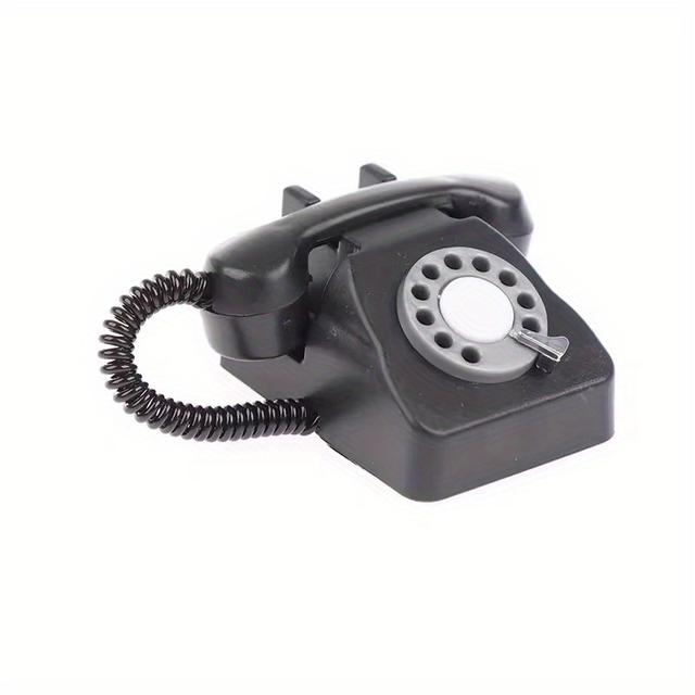 TEMU 1pc Miniature Retro Phone - Vintage Model Telephone With Realistic Design, Diy Craft Kit For, Dollhouses, Roleplay & Themed Parties - Nostalgic Prop Gift For S &