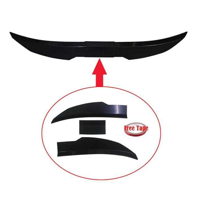 TEMU New Style Universal 3pcs Sedan Rear Trunk Tail Rear Wing Spoiler 46.06-50.0inch Adjustable Diy Boot Wings Spoiler Car Accessory
