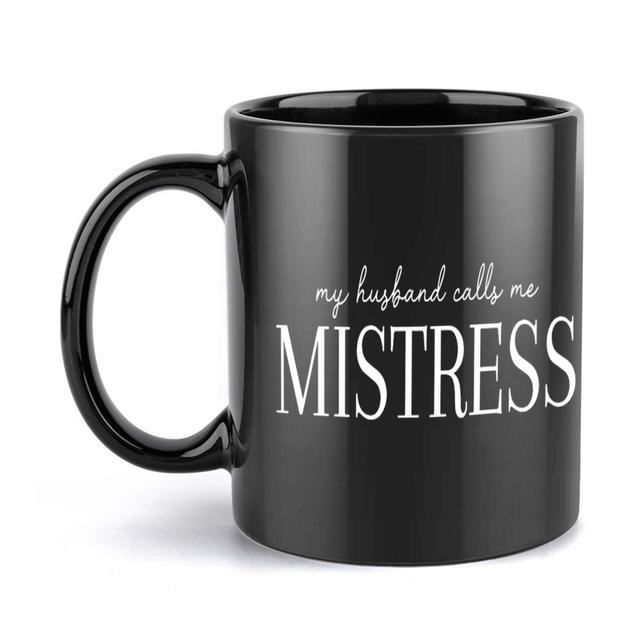 TEMU 1pc Funny "my Husband Calls Me " 11oz Ceramic Coffee Mug - Black With White Text, Hand Wash Only, Reusable & Durable, Perfect Gift For , Use, Coffee Bar Accessories