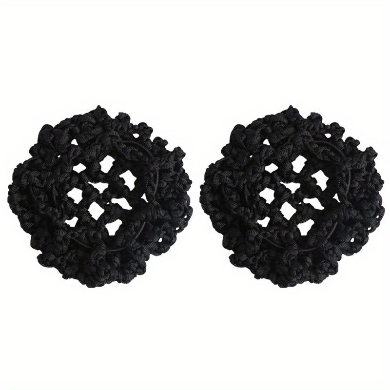 TEMU Set Of 2 Three-color Ballet Bun Covers - Transparent Knitted Hair Net With Stretchy Borders For Dancers, Figure , And Hairstylists